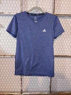 Adidas Women’s Blue Performance V‑Neck Tee